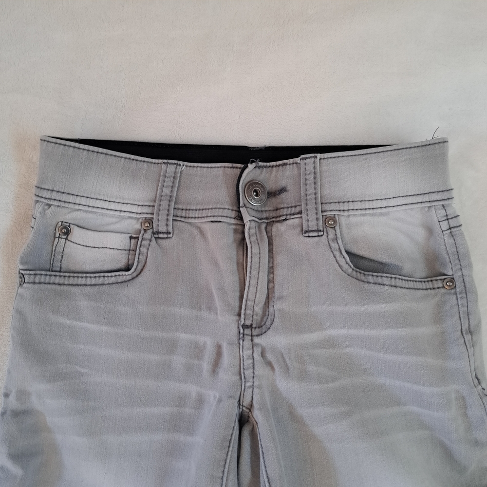 INC Grey Silver Straight Leg Jeans